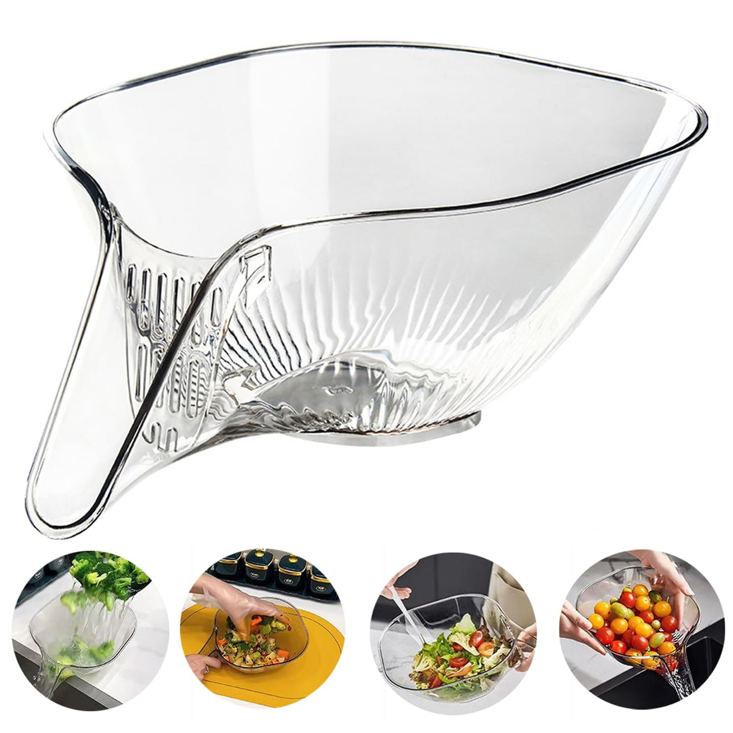 MAKIOTEKO Multi-functional Drain Basket Drainage Basket Funnel Strainers and Colanders Strainer Bowl Washing Bowl Kitchen Food Straine for Fruits Vegetables Pasta