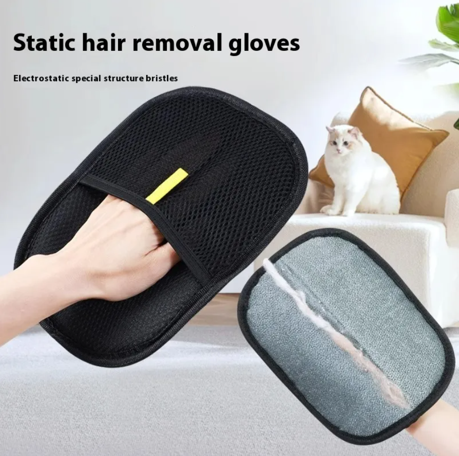 Dual-Sided Pet Hair Remover Glove for Grooming Dogs, Cats & Rabbits (1-3 Pack Options)